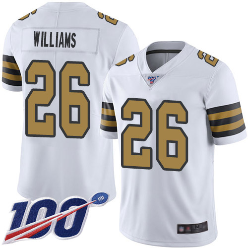 Men New Orleans Saints Limited White P J Williams Jersey NFL Football 26 100th Season Rush Vapor Untouchable Jersey
